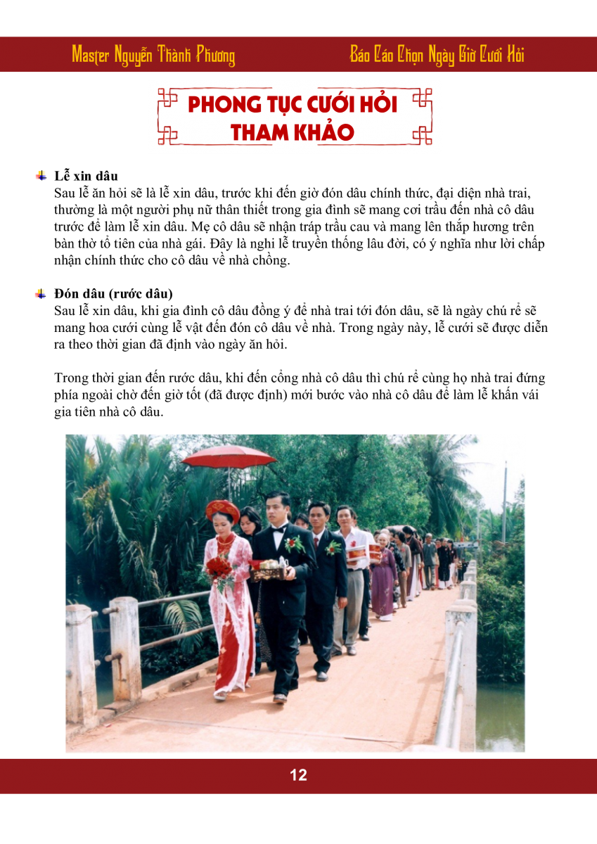 Báo Cáo Chọn Ngày Giờ Cưới Hỏi