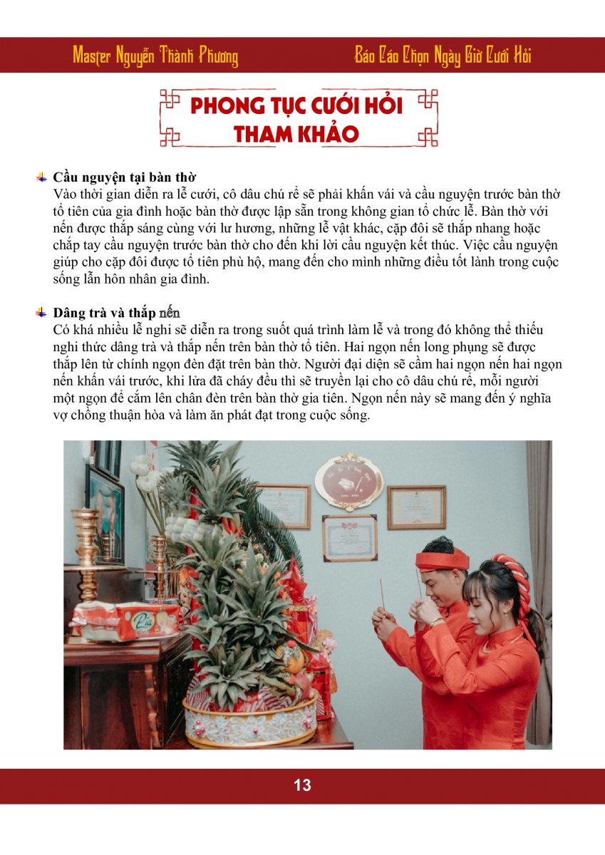 Báo Cáo Chọn Ngày Giờ Cưới Hỏi