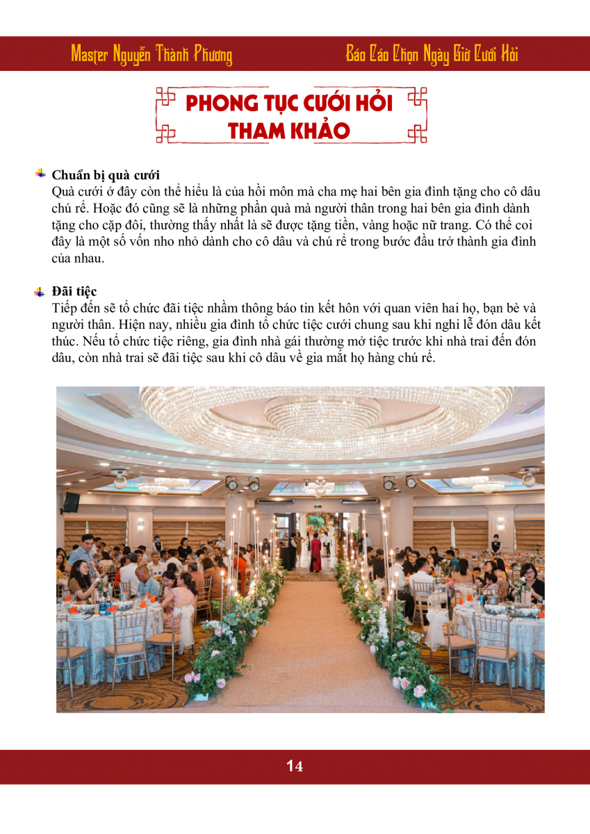 Báo Cáo Chọn Ngày Giờ Cưới Hỏi