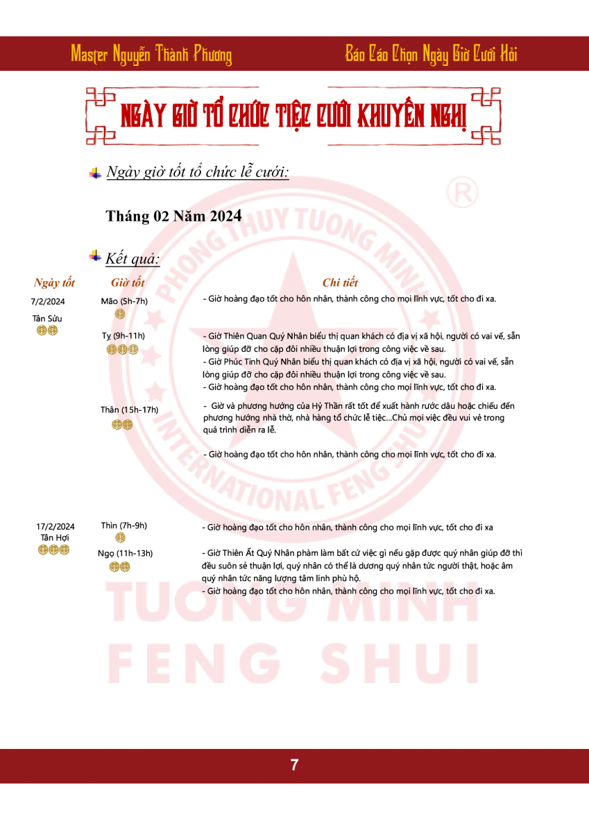 Báo Cáo Chọn Ngày Giờ Cưới Hỏi